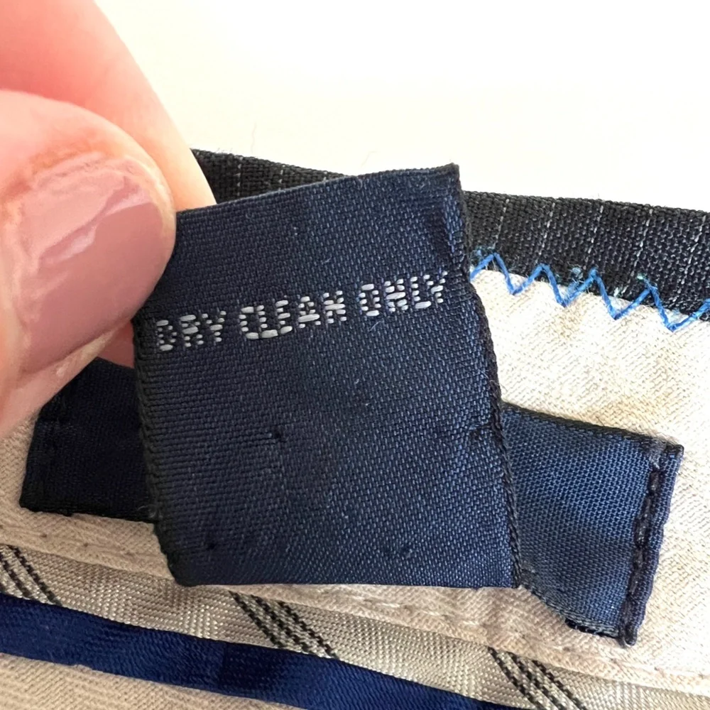 J Crew Pin Stripe Lined Straight Leg BlueTrousers Size 2